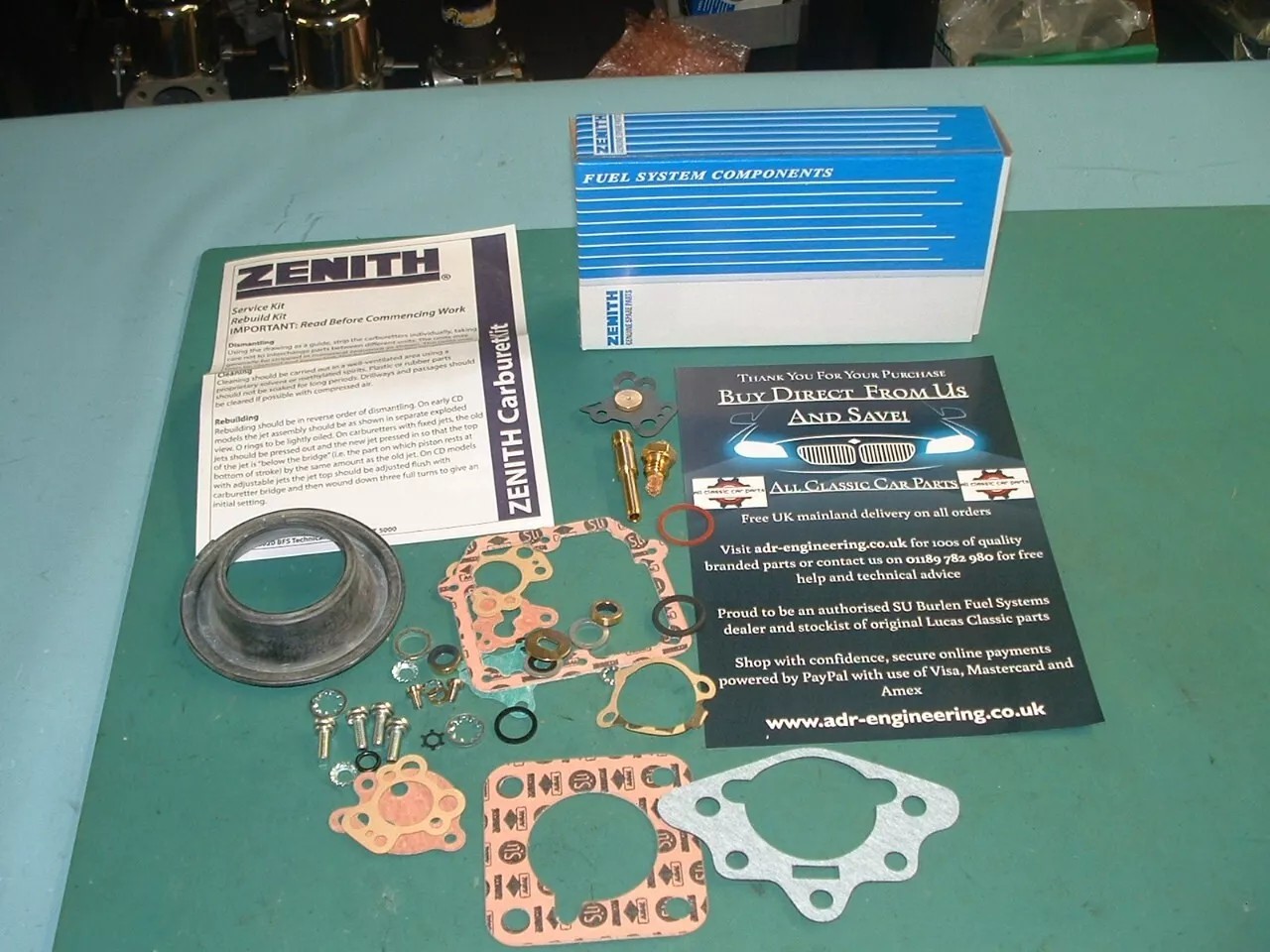 GENUINE ZENITH JAGUAR V12 E-TYPE STROMBERG CDSK14 CARBURETTOR SERVICE KIT